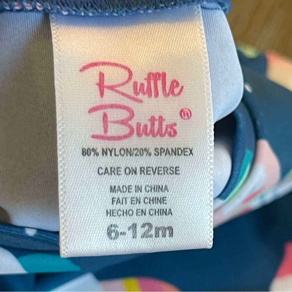 Ruffle Butts Bird Baby Swimsuit Short Sleeve Top Only 6-12M - Picture 6 of 6